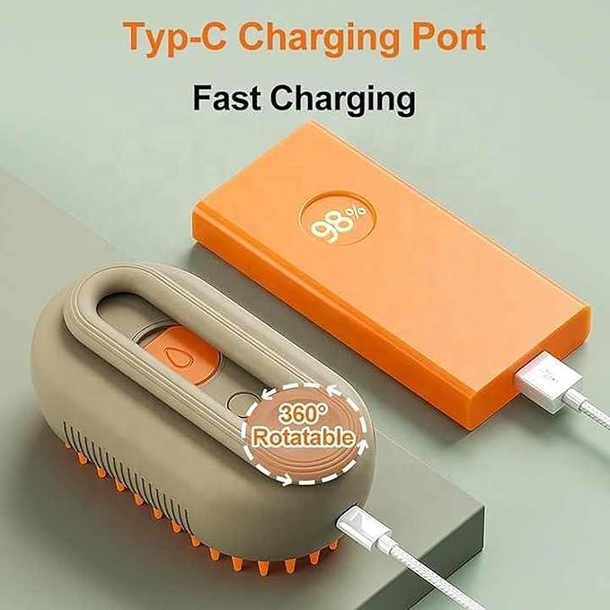 3-in-1 Steam Brush for Dogs & Cats – Electric Grooming Comb with Massage & Water Spray